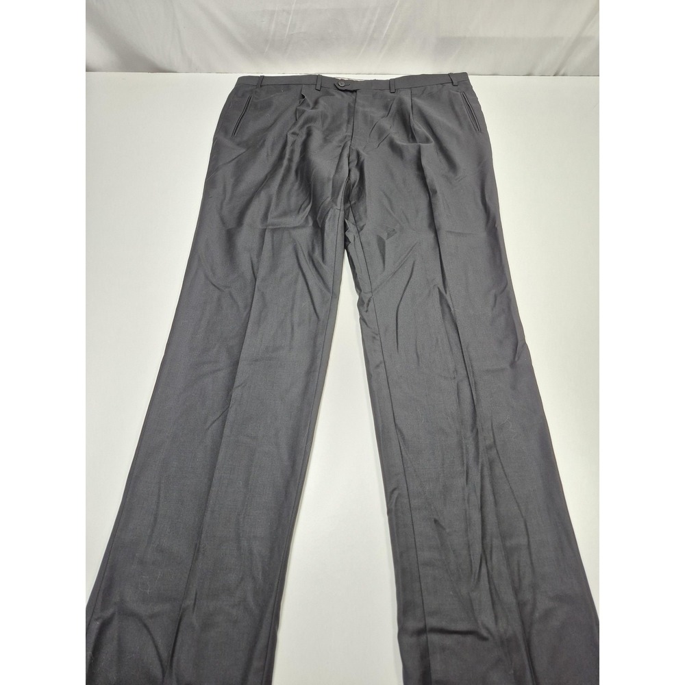 Peerless Couture International Dress Pants Mens 43x36 Black Wool Pleated NWT
